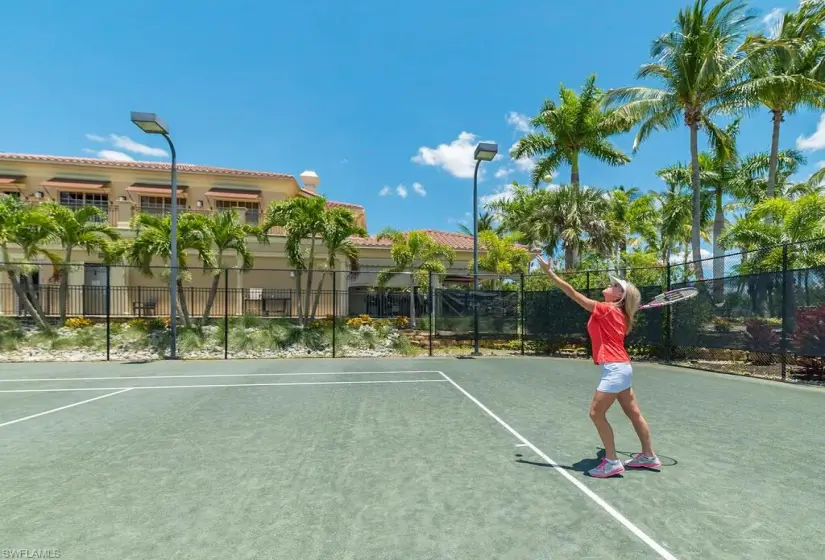 View of tennis court