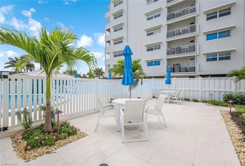 Patio next to the pool